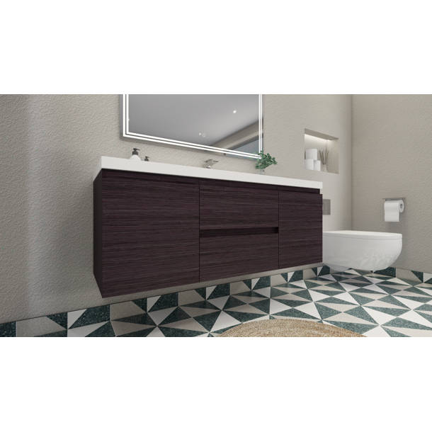 Morenobath 61" Wall Mounted Single Bathroom Vanity Base Only - Wayfair ...